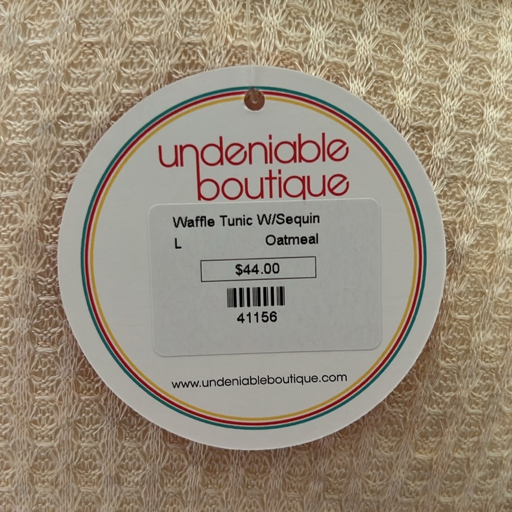 Lovely Melody Patchwork Leopard Sequin Waffle Top… - image 8